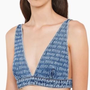 Miu Miu Denim Bralette Top